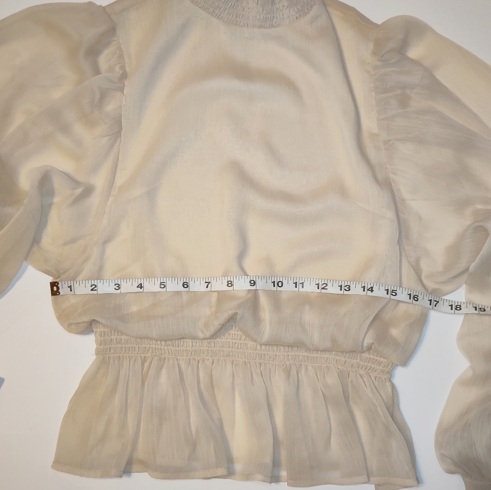 A. Calin By Flying Tomato Boho Sheer Peplum Blouse - Picture 10 of 10